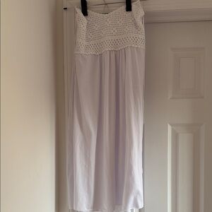 White Crochet Top Maxi Dress